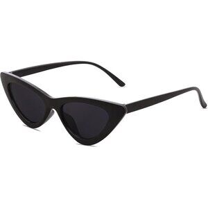 ❤️Women Black Retro Vintage Narrow Sunglasses Clout Goggles Plastic Frame Cardi